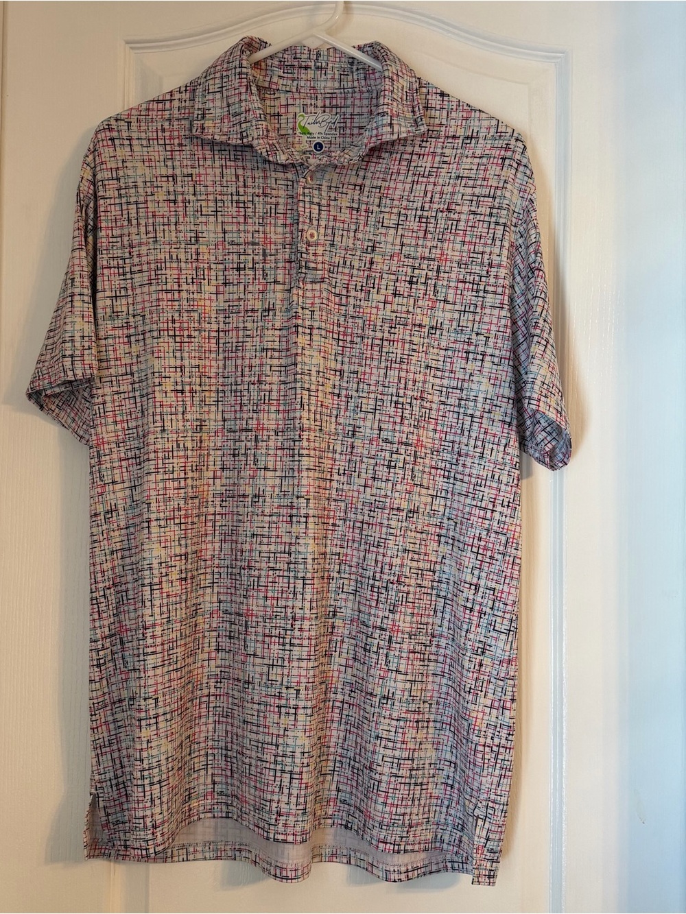 Tailorbyrd Multicolor Grid-Pattern Polo in Blue, Pink, Cream & Black